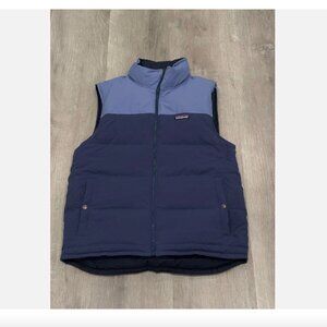 Patagonia Vest Mens Medium Navy Color Block Bivy Goose Down Jacket M18